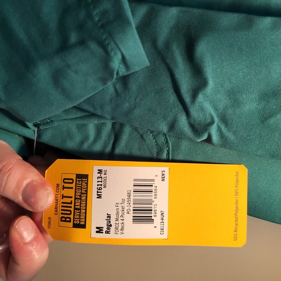 Carhartt Force Mens Modern Fit V Neck Scrub Top - Picture 3 of 4